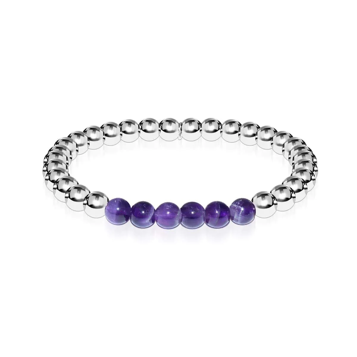 Admiration | Silver | Amethyst | Gemstone Expression Bracelet