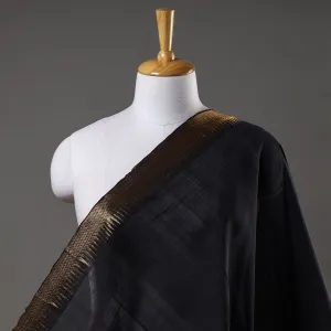 Black - Handloom Mangalagiri Cotton Fabric with Zari Border 01