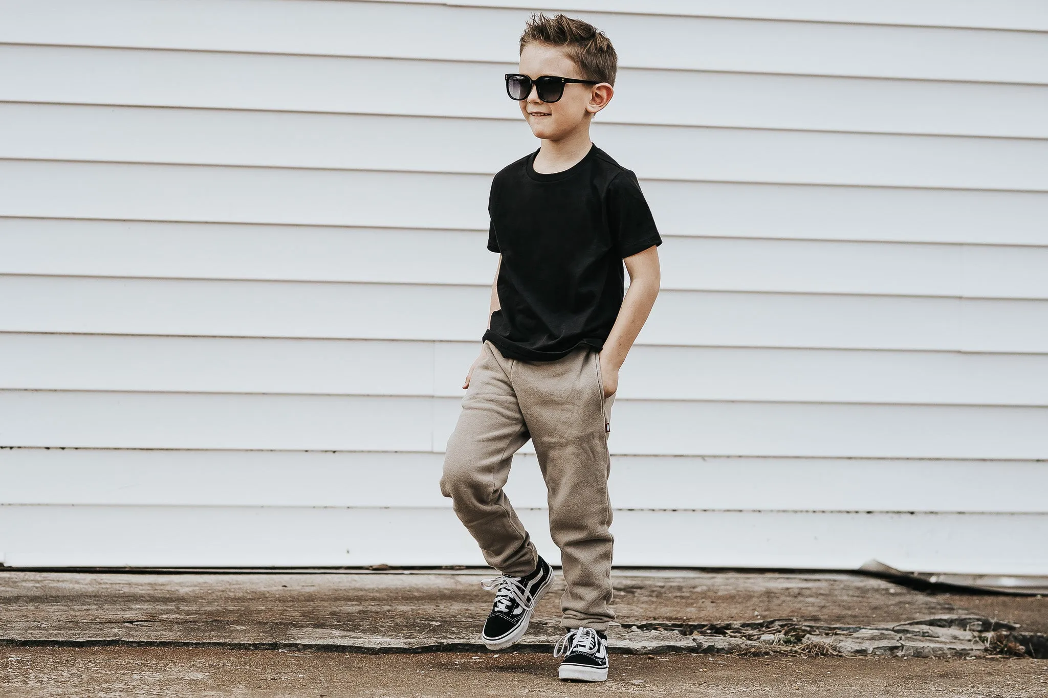 Boys Soft Organic Cotton Jersey Short Sleeve Crew Tee | Charcoal