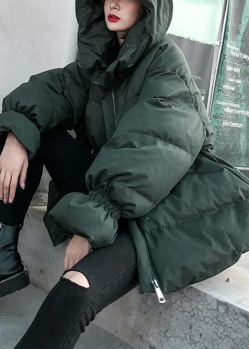 Casual green Parkas for women oversize down jacket winter hooded winter coats