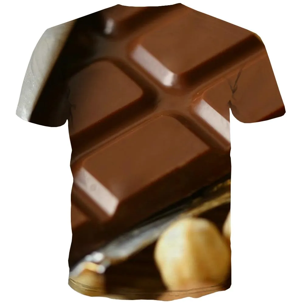 Chocolate T-shirt Men Brown T-shirts Graphic Delicious Tshirt Printed Bitter T shirts Funny