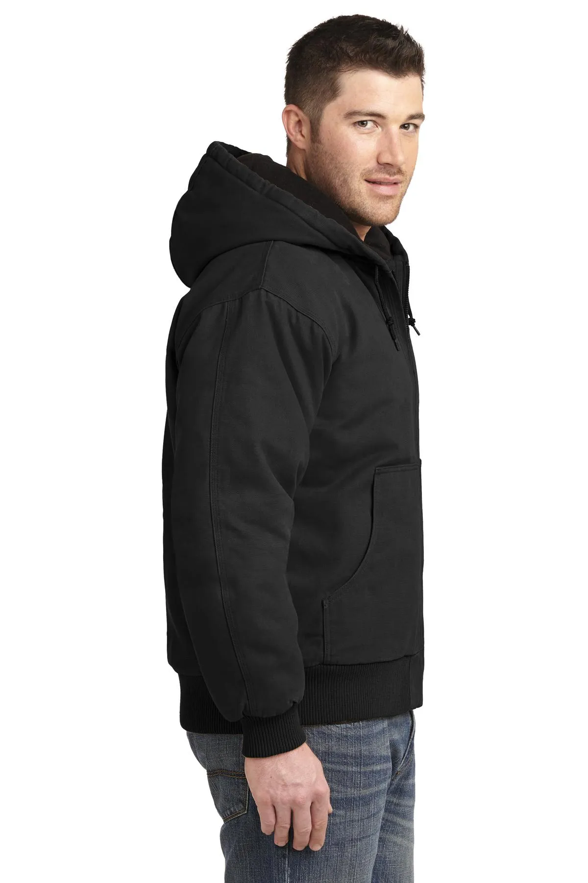 CornerStone® Washed Duck Cloth Insulated Hooded Work Jacket. CSJ41