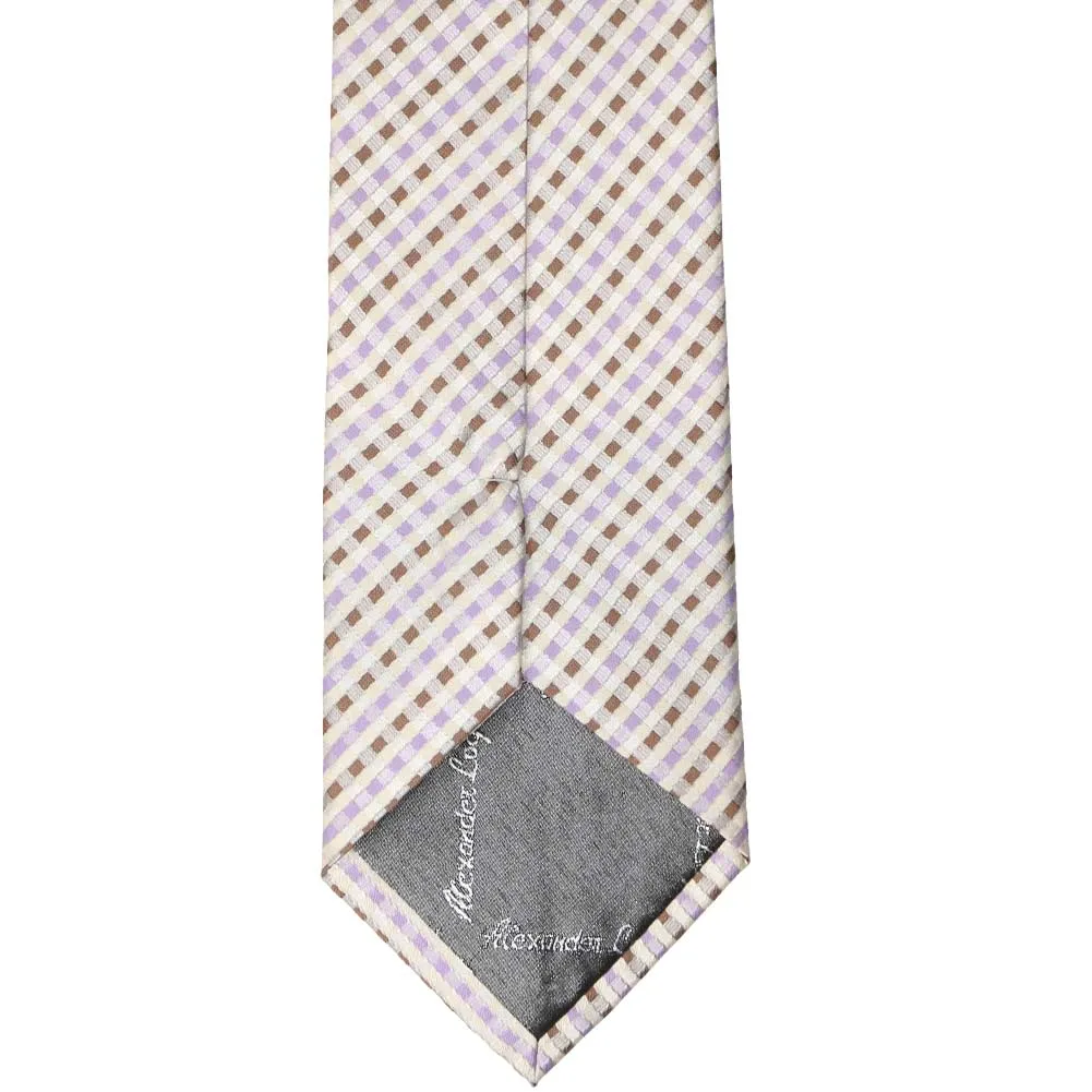 Cream George Plaid Extra Long Necktie