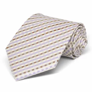 Cream George Plaid Extra Long Necktie