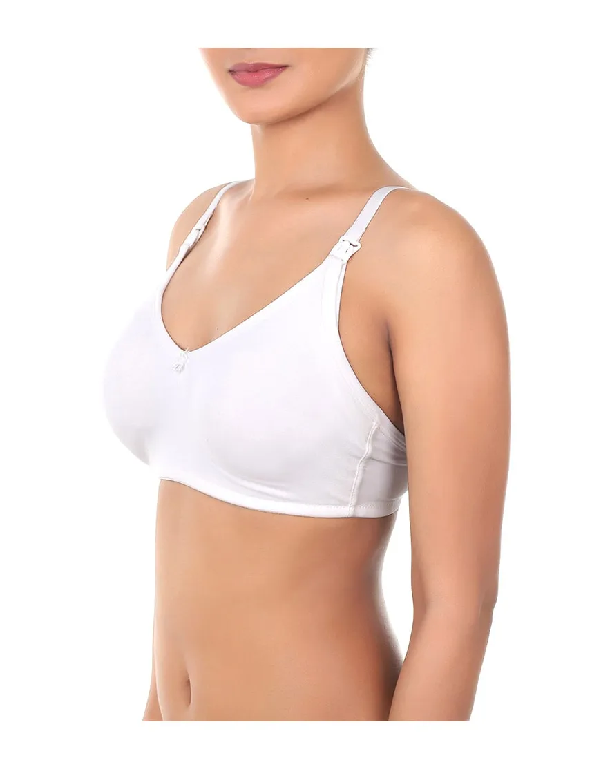 DOUBLE LAYERED WIRE-FREE NURSING BRA-WHITE