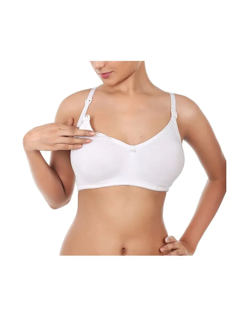 DOUBLE LAYERED WIRE-FREE NURSING BRA-WHITE