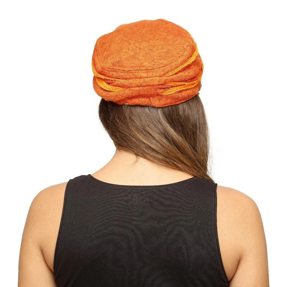 Fabseasons Orange Foldable Turkey Cotton Fancy Cap