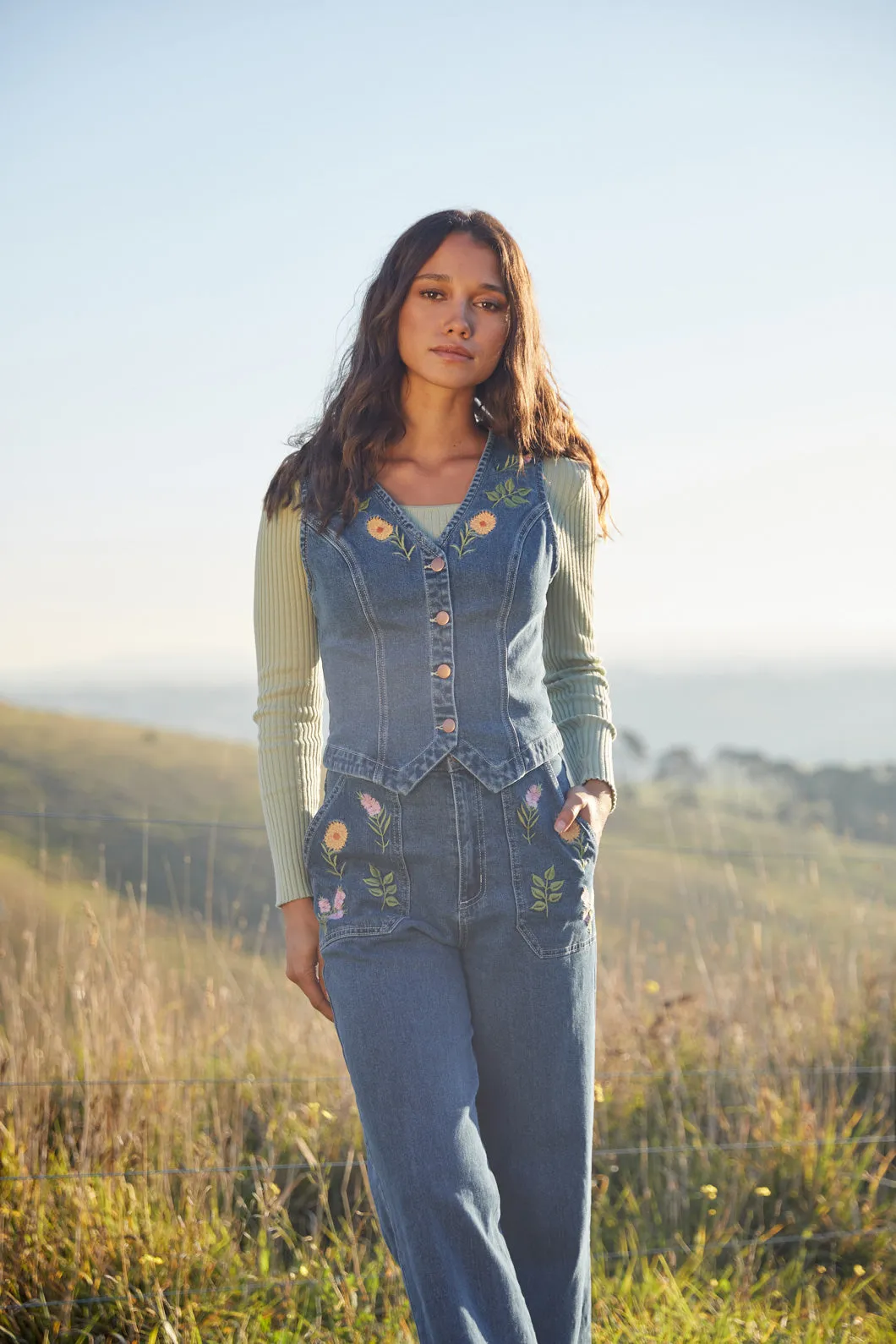 Flower Mix Embroidered Vest