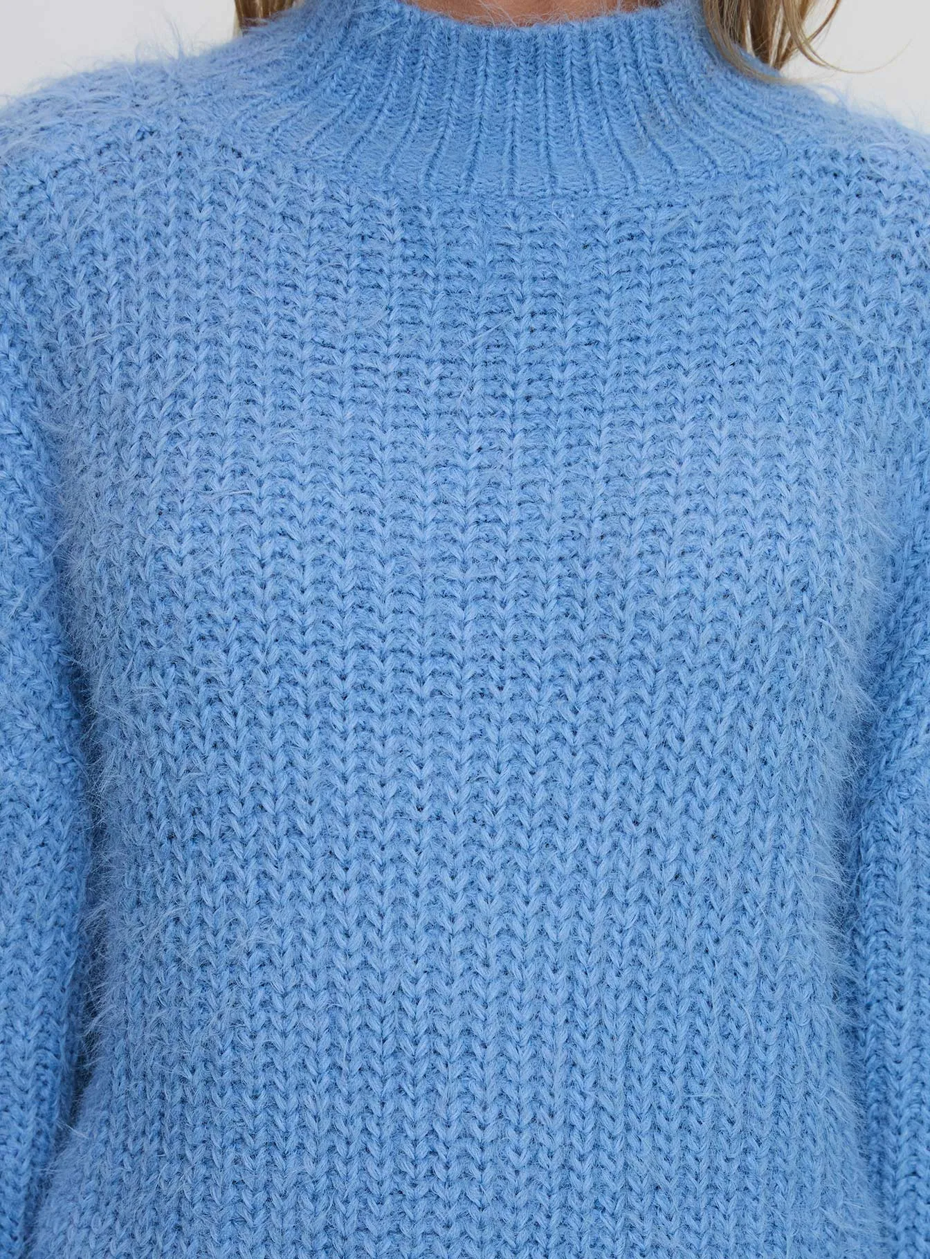 Gavelston Crew Neck Waffle Sweater Blue