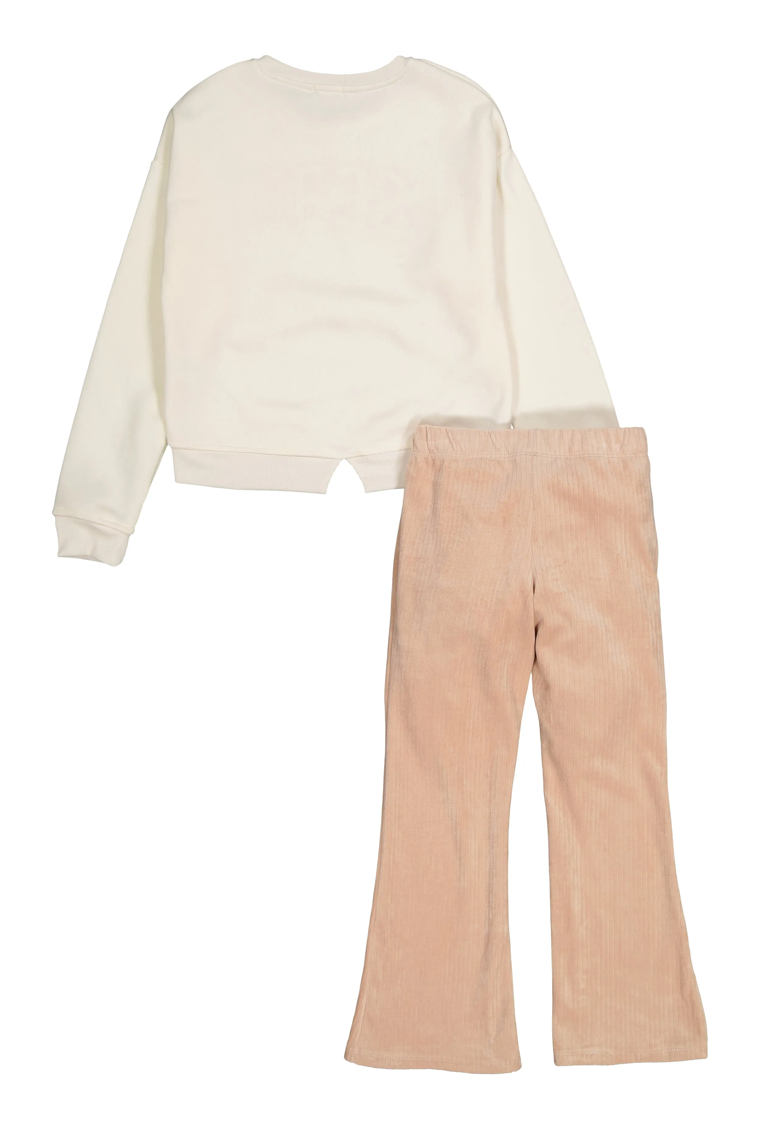 Girls Bebe Pullover Sweatshirt and Velour Pants