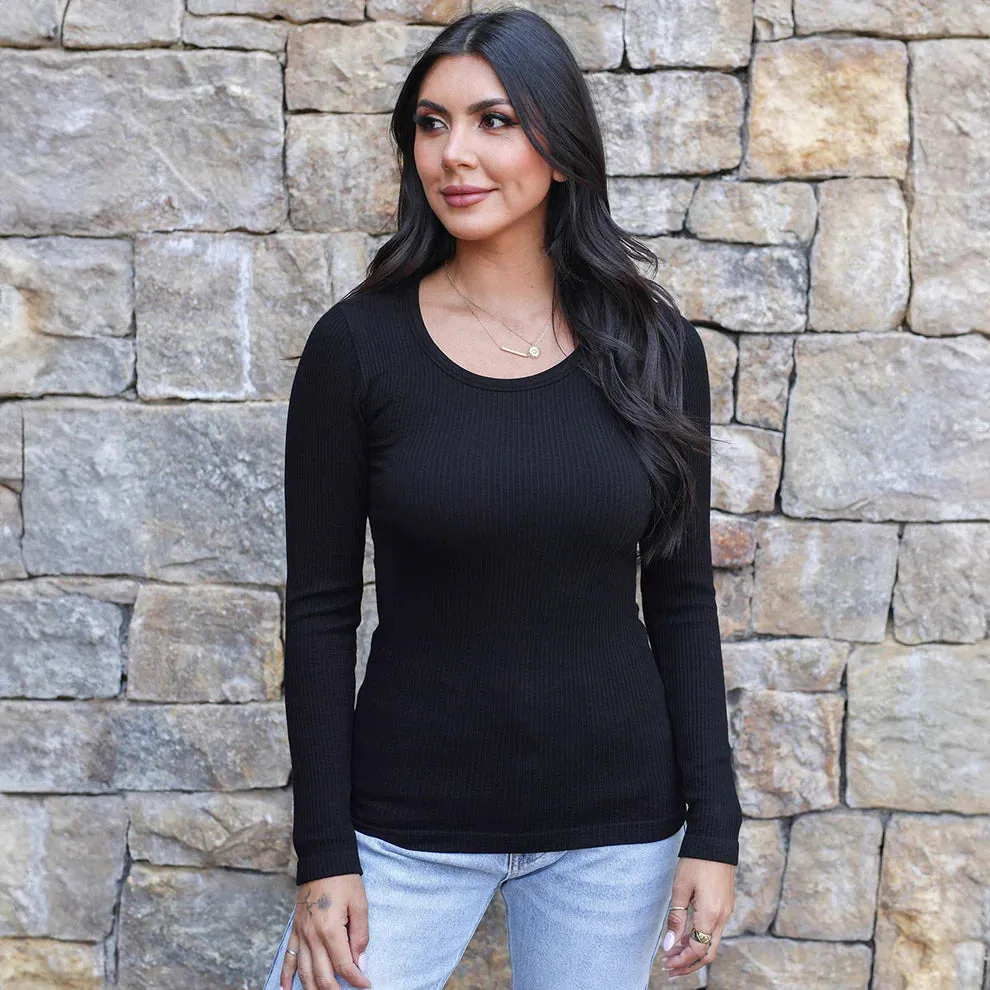 Grace & Lace | Hip Length Long Sleeve Brami - Black