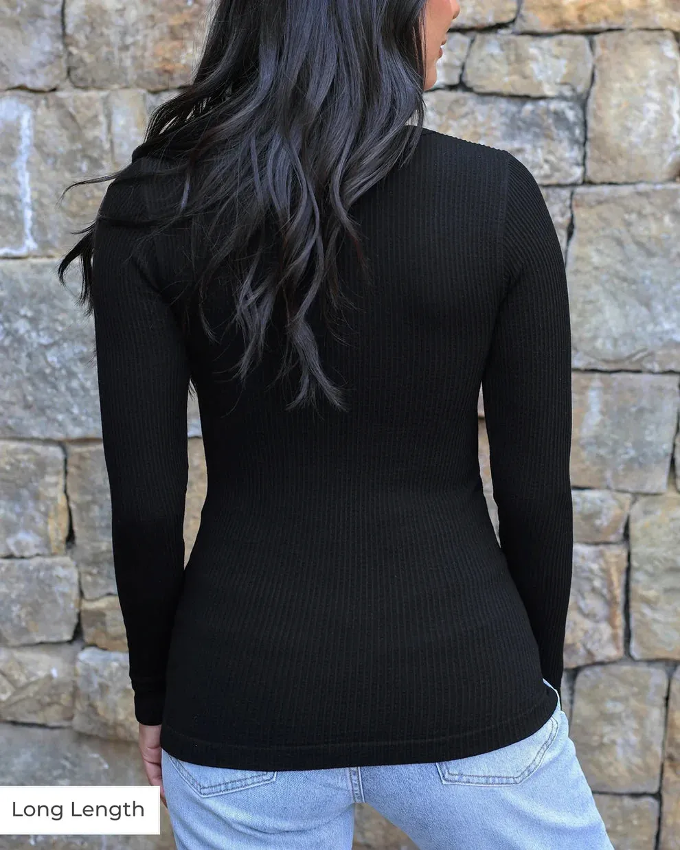 Grace & Lace | Hip Length Long Sleeve Brami - Black