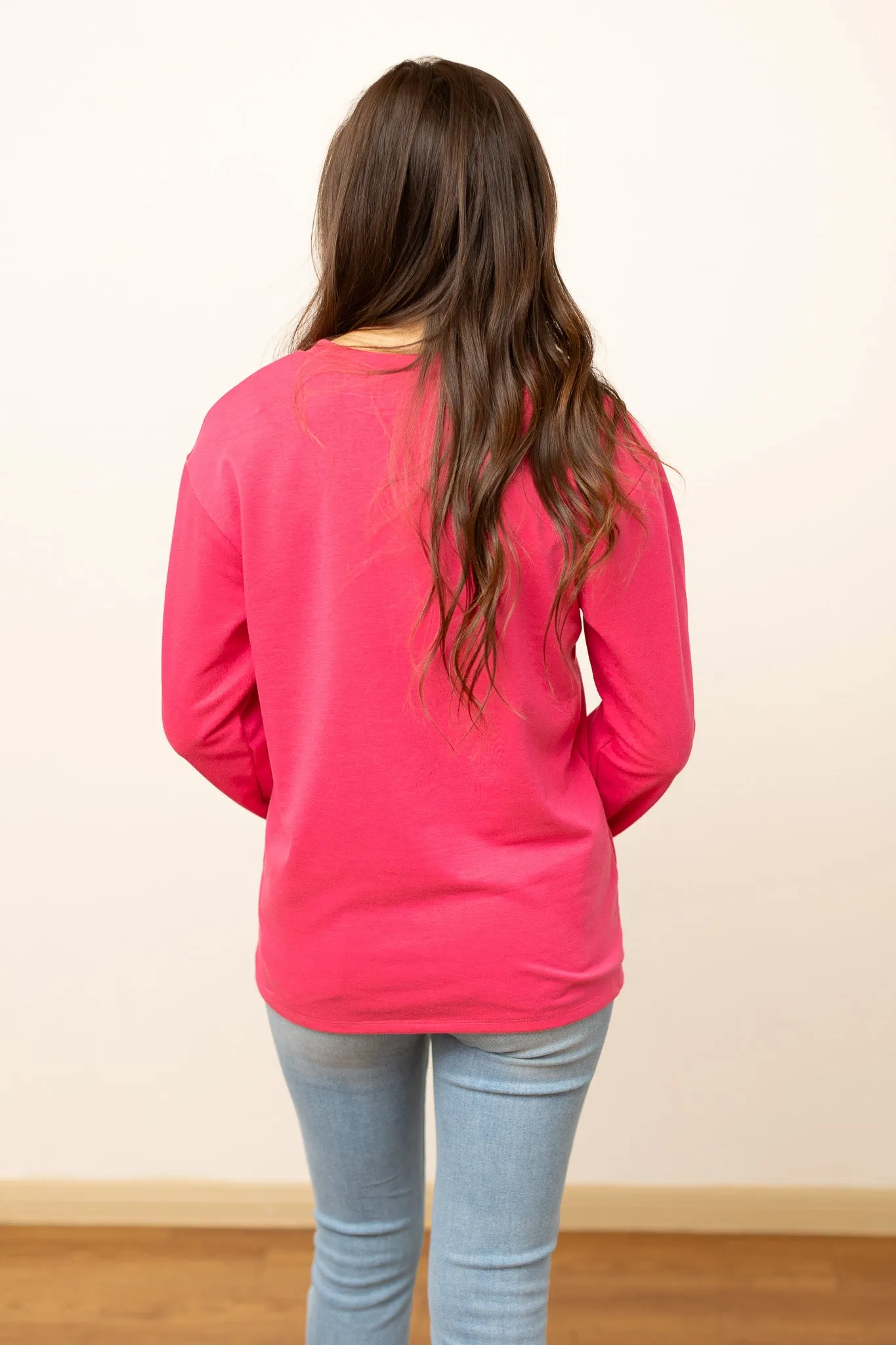 Hot Pink Sequins Christmas Tree Sweatshirt