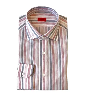 ISAIA Linen Ribbon Stripe Sport Shirt