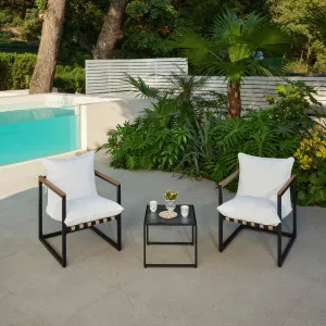 Marbella Garden Balcony Set,  Ivory Cushions