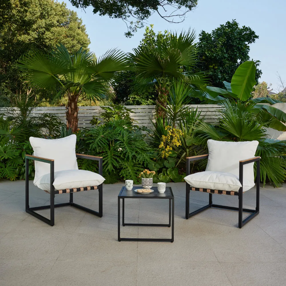 Marbella Garden Balcony Set,  Ivory Cushions