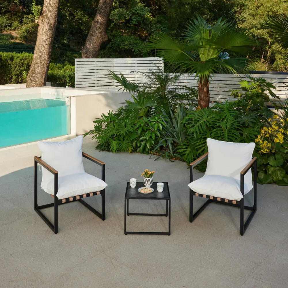 Marbella Garden Balcony Set,  Ivory Cushions