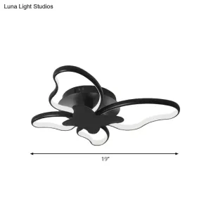 Modern LED Butterfly Ceiling Light - Acrylic Flush Mount for Bedroom