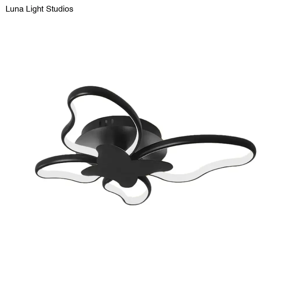 Modern LED Butterfly Ceiling Light - Acrylic Flush Mount for Bedroom