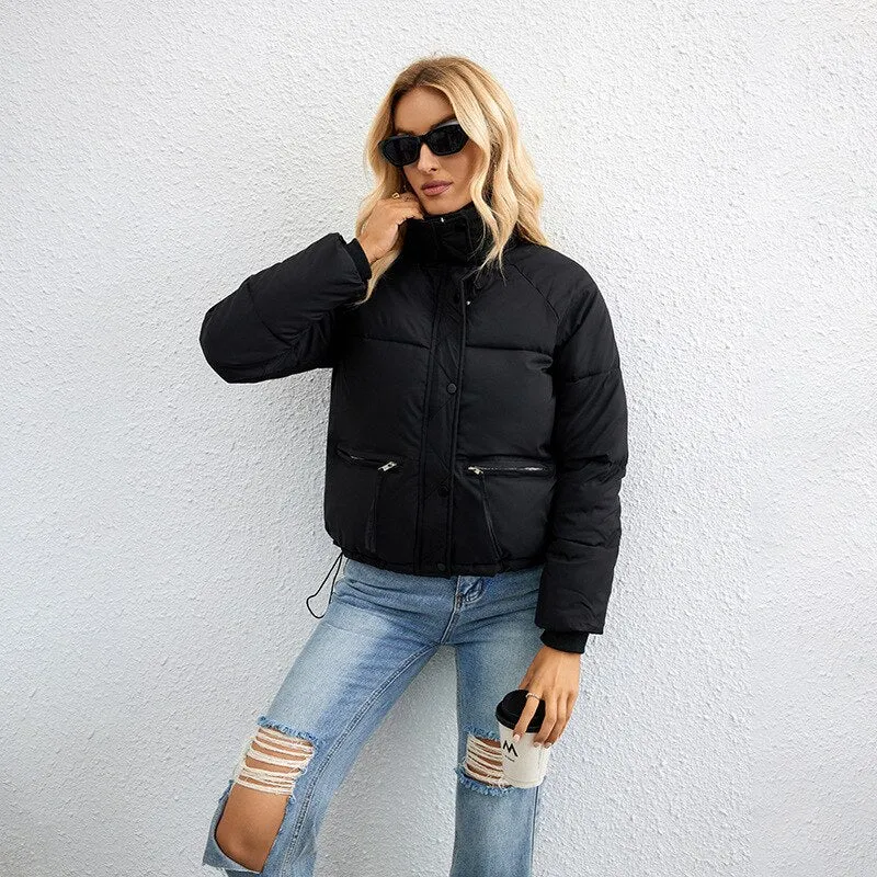 Purpdrank - 2023 Autumn Winter Women Parkas Jackets Casual Zipper Thick Outwear Coats Female Winter Cotton Jackets parkas Coat Coats