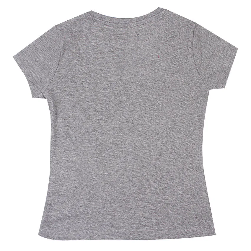 REDTAG Girl's Mid-Grey Casual T-Shirts