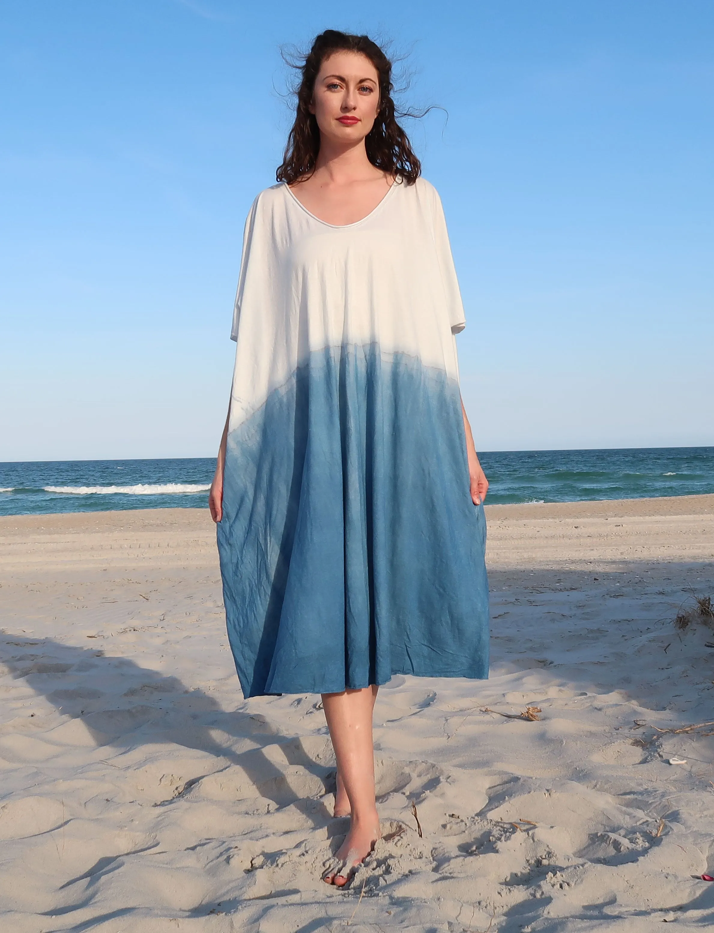 Ritual INDIGO Dip-Dyed Below Knee Kaftan