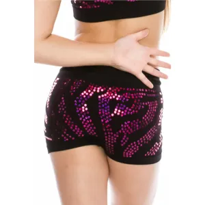 SALE - CHILDS ZEBRA SEQUIN SEAMLESS BOY SHORTS