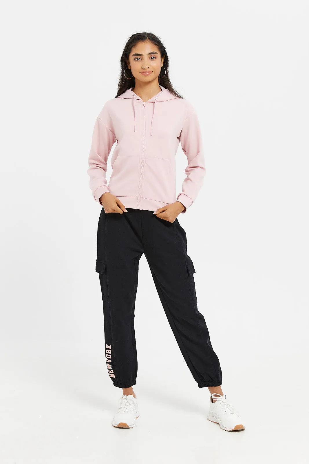 Senior Girls Plain Black Track Pants