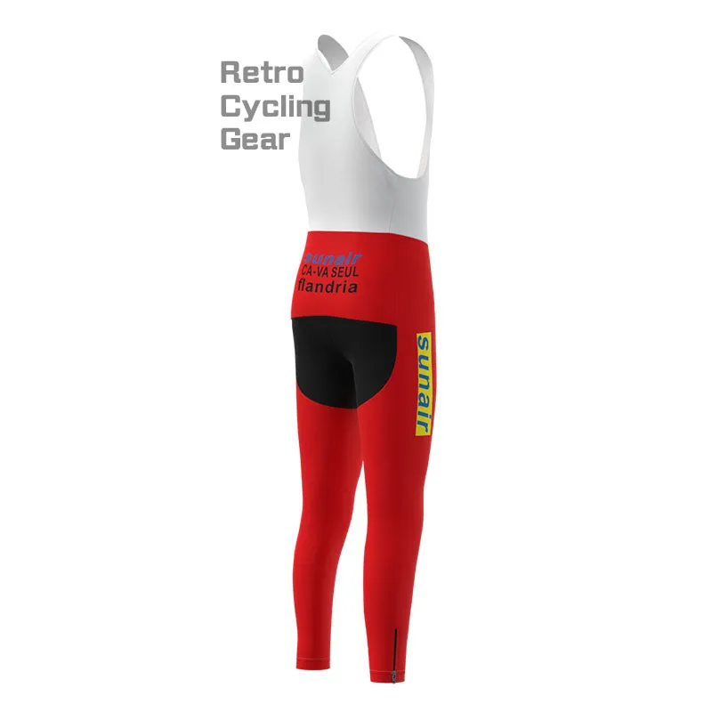 sunair Red-Yellow Fleece Retro Cycling Pants