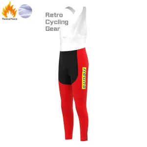 sunair Red-Yellow Fleece Retro Cycling Pants