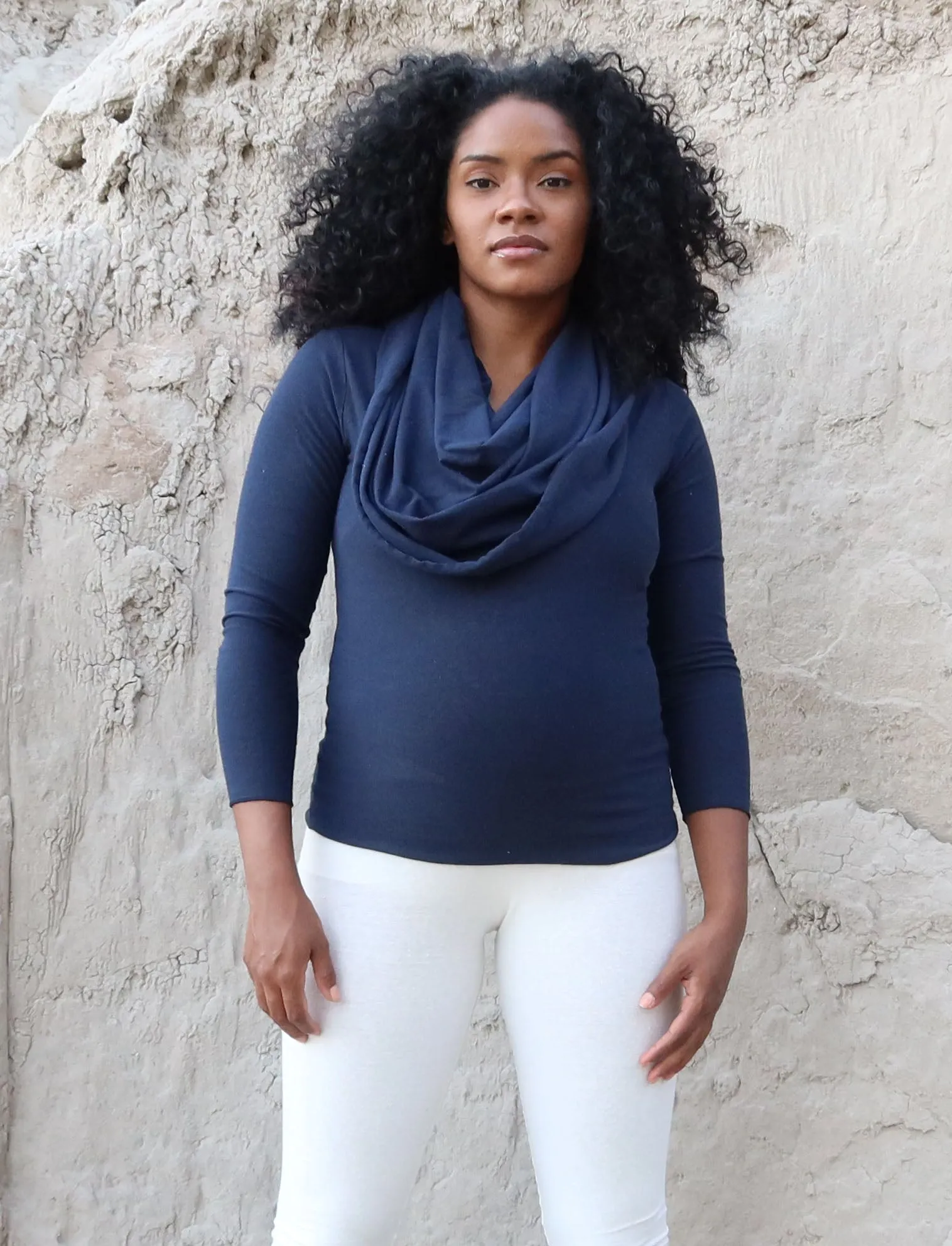 Super Cowl Pencil Cropped Shirt