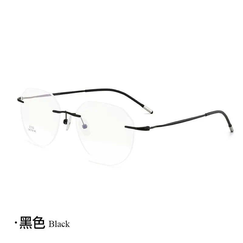 Unisex Square Titanium Alloy Rimless Frame Eyeglasses Zt7052