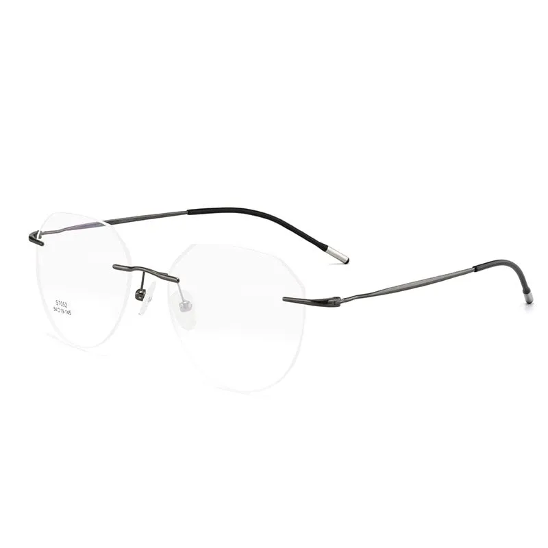 Unisex Square Titanium Alloy Rimless Frame Eyeglasses Zt7052