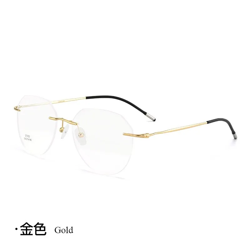 Unisex Square Titanium Alloy Rimless Frame Eyeglasses Zt7052